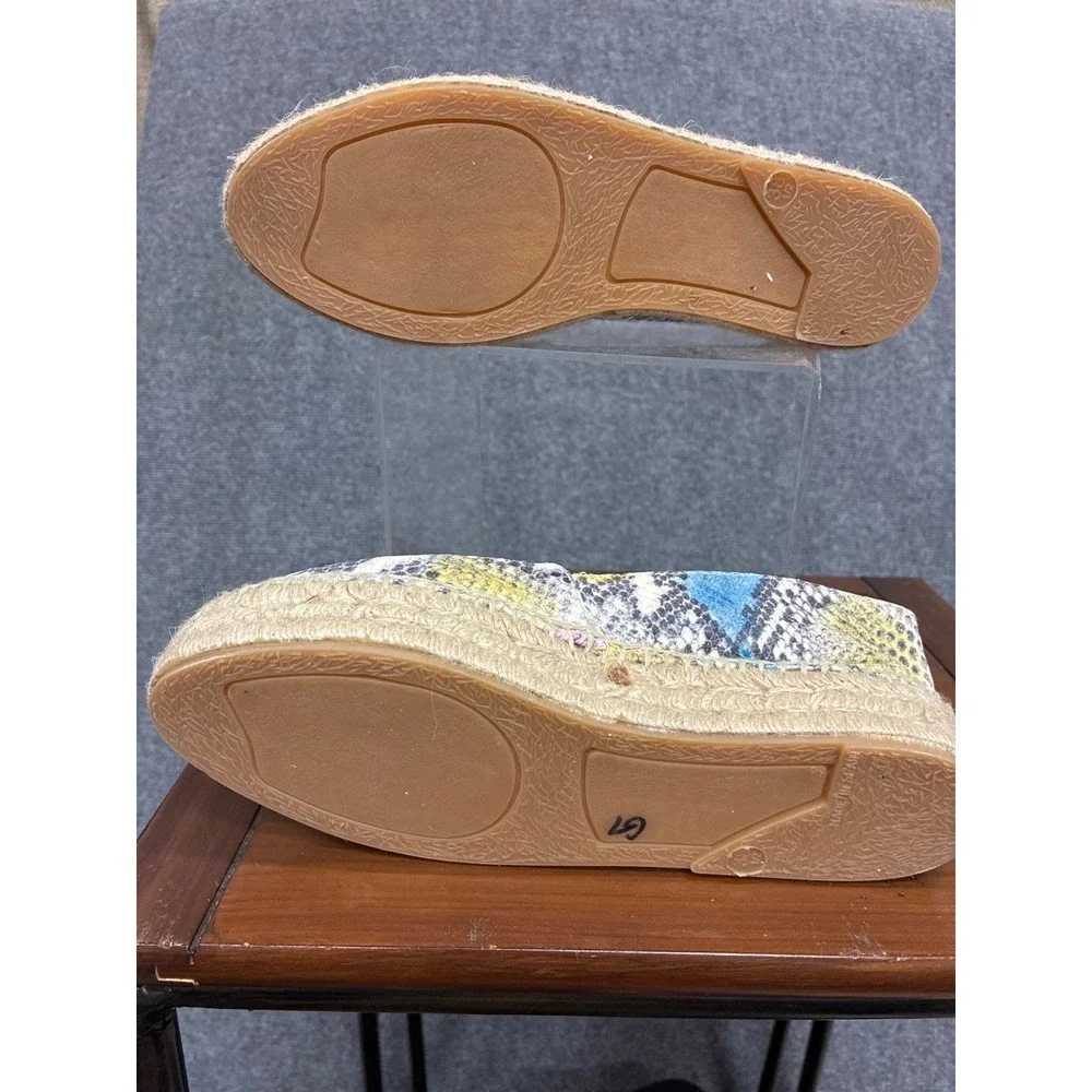 Kurt Geiger London Snakeskin Print Platform Espadrilles Multi Color 7.5 / 38.5